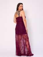 Vestido Feminino Longo de Renda Alças Finas Priscila