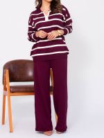 Conjunto Feminino em Tricô Modal Listrado Betina 