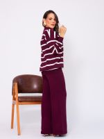 Conjunto Feminino em Tricô Modal Listrado Betina 