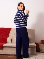 Conjunto Feminino em Tricô Modal Listrado Betina 