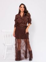 Jaqueta Suede Feminina Curta com Cinto Betina 