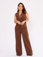 Calça Feminina Alfaiataria Wide Leg Cintura Alta Giovana 