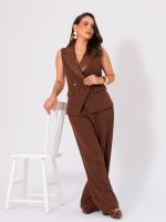 Calça Feminina Alfaiataria Wide Leg Cintura Alta Giovana 