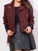 Jaqueta Suede Feminina Curta com Cinto Betina 