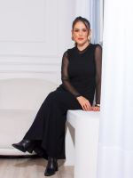 Vestido Feminino Midi Sem Manga com Recorte nas Costas Anabela