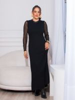 Vestido Feminino Midi Sem Manga com Recorte nas Costas Anabela