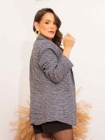 Blazer Feminino Alfaiataria Pied de Poule Estruturado Ariela