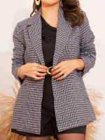 Blazer Feminino Alfaiataria Pied de Poule Estruturado Ariela