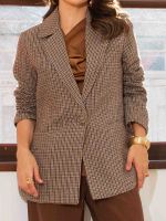 Blazer Feminino Alfaiataria Pied de Poule Estruturado Ariela