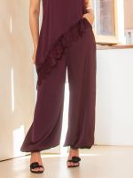 Calça Aladim Feminina Acetinada com Punho e Bolsos Olívia