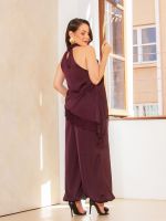 Calça Aladim Feminina Acetinada com Punho e Bolsos Olívia