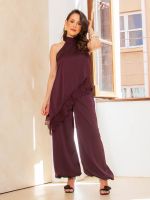 Calça Aladim Feminina Acetinada com Punho e Bolsos Olívia