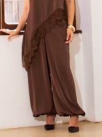 Calça Aladim Feminina Acetinada com Punho e Bolsos Olívia