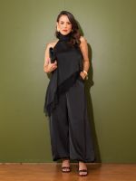 Calça Aladim Feminina Acetinada com Punho e Bolsos Olívia