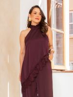 Blusa Feminina Acetinada Gola Alta com Renda Olívia