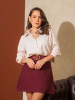 Saia Feminina Curta Alfaiataria com Cinto Dandara