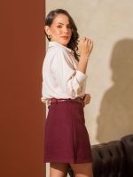Saia Feminina Curta Alfaiataria com Cinto Dandara