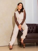 Calça Feminina de Tricô Reta com Bolsos Laterais Maitê