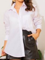 Camisa Oversized em Tricoline com Bolso Frontal Millany