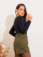 Shorts Feminino Suede com Bolsos Frontais Rafaela