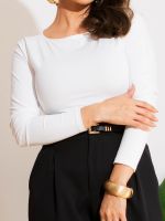 Blusa Feminina Poliamida Manga Longa Decote Canoa Sarah