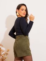 Blusa Feminina Poliamida Manga Longa Decote Canoa Sarah