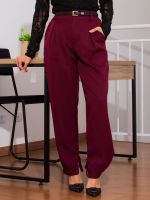 Calça Feminina Alfaiataria Reta com Pregas e Bolsos Luana