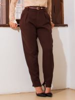 Calça Feminina Alfaiataria Reta com Pregas e Bolsos Luana