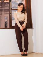 Body Feminino de Renda Manga Longa com Forro Luana