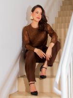 Body Feminino de Renda Manga Longa com Forro Luana