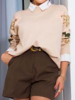 Blusa Feminina de Tricô com Bordado Floral Manga Longa Luiza