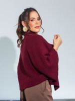 Casaqueto Feminino de Tricô Manga Ampla Estilo Kimono Luiza
