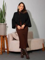 Casaqueto Feminino de Tricô Manga Ampla Estilo Kimono Luiza