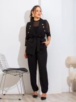Colete Feminino Alfaiataria com Faixa na Cintura Magda