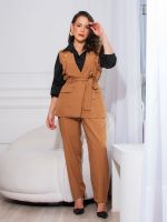 Calça Feminina Alfaiataria Reta com Bolsos Frontais Magda