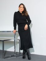 Saia Feminina de Tricô Midi Canelada Atena