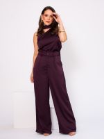 Blusa Feminina Acetinada Um Ombro Só com Amarração Alice