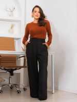 Blusa Feminina Tricô Modal Básica Manga Longa Pati