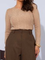 Blusa Feminina Tricô Modal Básica Manga Longa Pati
