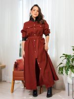 Casaco Feminino Longo Jacquard com Detalhes Eco Lavínia