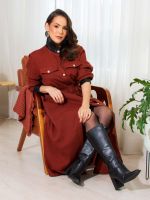 Casaco Feminino Longo Jacquard com Detalhes Eco Lavínia