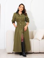 Casaco Feminino Longo Jacquard com Detalhes Eco Lavínia