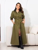 Casaco Feminino Longo Jacquard com Detalhes Eco Lavínia