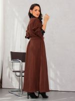 Casaco Feminino Longo Jacquard com Detalhes Eco Lavínia
