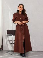 Casaco Feminino Longo Jacquard com Detalhes Eco Lavínia