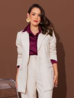 Blazer Feminino Alfaiataria com Bolsos Marcela