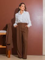 Calça Feminina Alfaiataria Reta com Bolsos Marcela