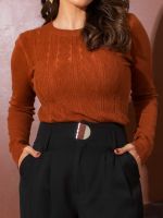 Blusa Feminina Tricô Modal Básica Manga Longa Mel
