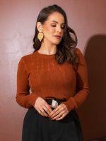 Blusa Feminina Tricô Modal Básica Manga Longa Mel
