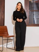 Blusa Feminina Tricô Modal Básica Manga Longa Mel